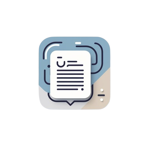 Icon of a document with a blue border on a white background