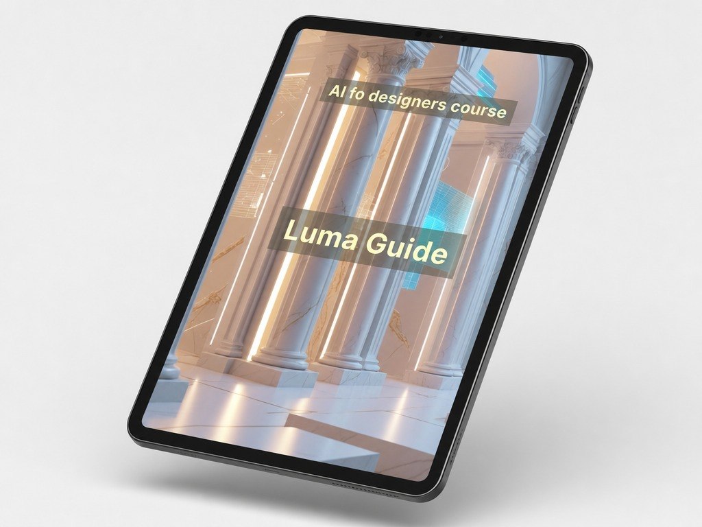 Tablet displaying a Luma Guide course on a light gray background